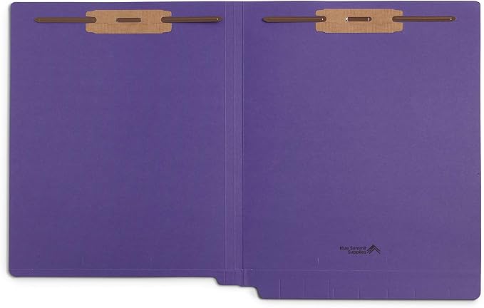 Blue Summit Supplies 50 End Tab Fastener File Folders, Purple | Reinforced end tab, letter size, 11pt, 2 prong bonded fasteners, for medical files, reports, and office records - Image 4
