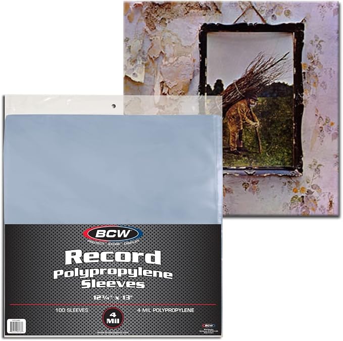 BCW 4 Mil Record Sleeves (12 Inch) - 100 ct | Clear Polypropylene Vinyl Album Protectors for 33 1/3 RPM | Archival Quality, Acid-Free | Premium Outer Sleeves for Storage of Your Vinyl Collection - Image 2