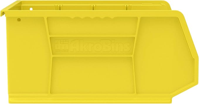 Akro-Mils 30250 AkroBins Plastic Storage Bins, 15"x16"x7", Yellow, 6-Pack | Space-Saving Stackable Bins for Garage, Pantry, Craft Organization - Image 2