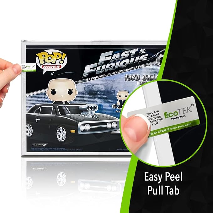 EcoTEK Protectors Compatible with Funko POP! - Rides Vinyl Figures Strong, Crystal Clear Case, Heavy Duty Acid Free w/Protective Film & Locking Tab (5 Pack) | Crystal Clear PET Display Case 5-Pack Locking Tab, Protective Film, Scratch-Resistant Collect... - Image 3