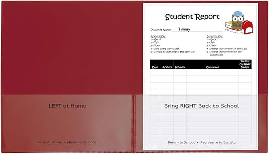 C-Line Classroom Connector School-to-Home Folders,Red,25 per Box (32004),(Pack of 6) by C-Line