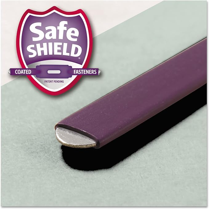 Smead Pressboard Fastener File Folder with SafeSHIELD, 1/3 Cut Tab, 51 Mm Expansion, Letter Size, Gray, Green, 25 Count, 14934 - Image 4