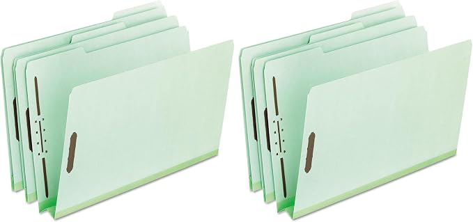 Pendaflex Pressboard Fastener Folders, Letter Size, Light Green, 2" Expansion, 1/3 Cut, 25/BX (17181) (Pack of 2) by TOPSProducts