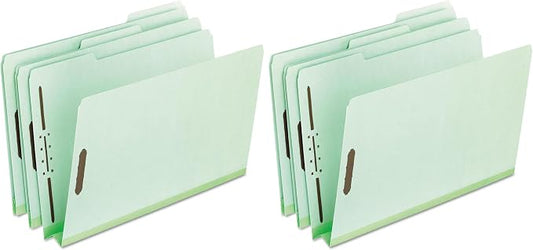 Pendaflex Pressboard Fastener Folders, Letter Size, Light Green, 2" Expansion, 1/3 Cut, 25/BX (17181) (Pack of 2) by TOPSProducts