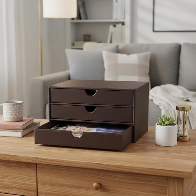 UnionBasic Document Organizer, 3-Drawer File Cabinet Document Storage Box, Office Desktop Filing Organizer, Port Royale | Document Storage Box, Office Desktop Filing Organizer - Image 2