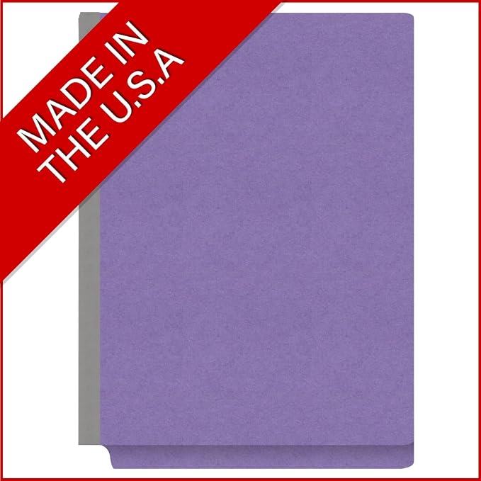 Ecom Folders Heavy Duty Top Tab Classification Folders | Letter Size 18 Pt Stock with 1 Divider | 2/5 Cut Right Position Tab for Medical, Legal and Office Documents | Purple, Box of 10 - Image 5