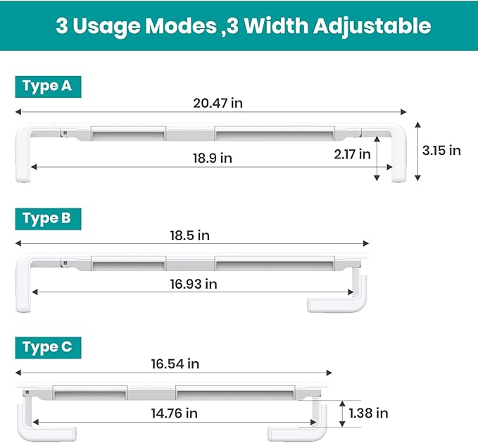 Monitor Stand Riser, Klearlook Foldable Computer Monitor Riser, Height Adjustable Computer Stand, Desk Shelf Riser with Storage Drawer & Tablet Phone Stand for Computer, Desktop, Laptop (White 2 Pack) - Image 5
