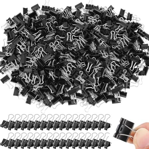 Jetec 500 Pcs Black 0.6 Inch Binder Clip Paper Clamp Metal Paper Clip by Jetec
