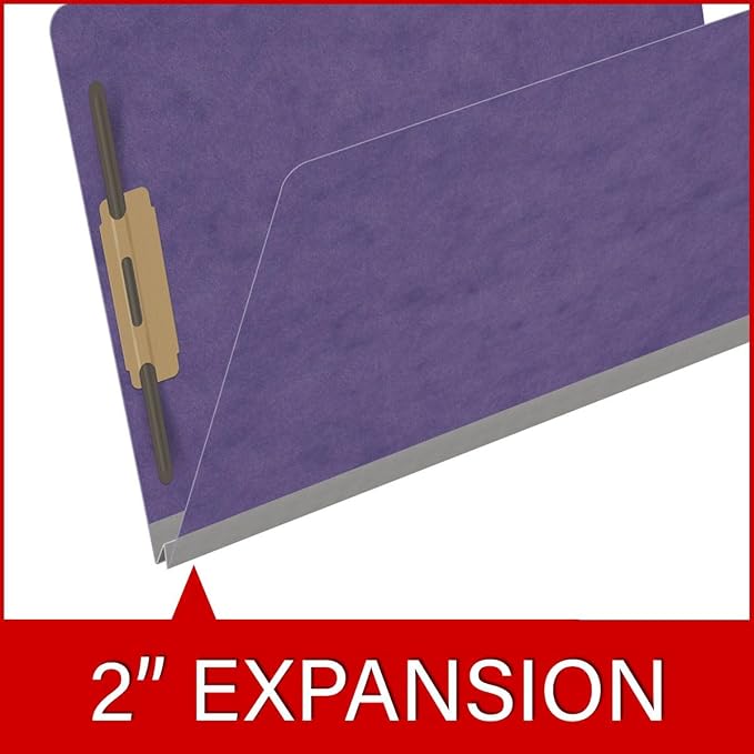 25 Pt. Pressboard Classification Folders, 2/5 Cut ROC Top Tab, Legal Size, No Dividers, Purple (Box of 25) - Image 7