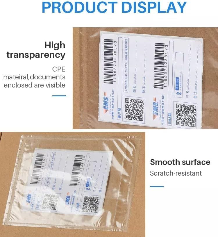 7.5" x 5.5" Shipping Label Sleeves, Self-Adhesive Top Loading Packing List Pouches, Clear Envelopes (2000 Packs) - Image 3