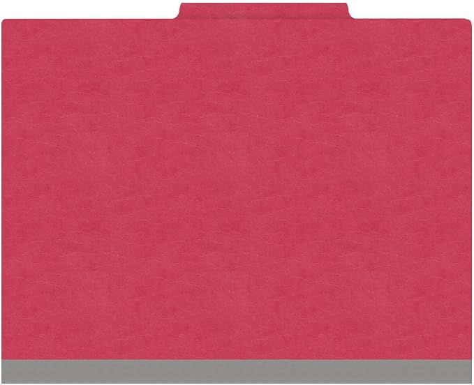 Heavy Duty End Tab Color Folders, 2/5 Cut ROC Top Tab, Letter Size, 1 Divider, Red (Box of 10) - Image 3