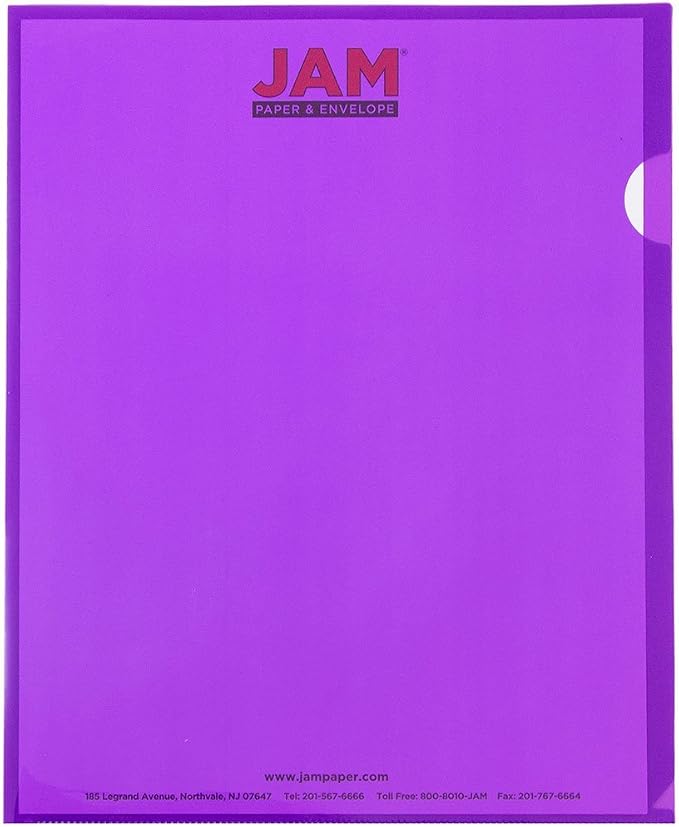 JAM PAPER Plastic Sleeves - Letter Size - 9 x 11 1/2 - Purple Project Pockets - 12 Page Protectors/Pack - Image 2