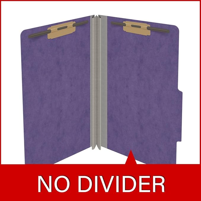 25 Pt. Pressboard Classification Folders, 2/5 Cut ROC Top Tab, Legal Size, No Dividers, Purple (Box of 25) - Image 8