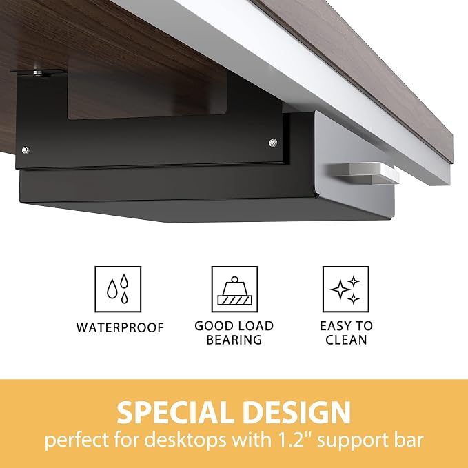 Gome Under Desk Pull-Out Drawer - Storage Organizer Office Mounted, Easy Slide-Out Pencil Drawer for Space Saving, Ideal for Sit-Stand Workstation with 1.2" High Crosspiece - Image 5