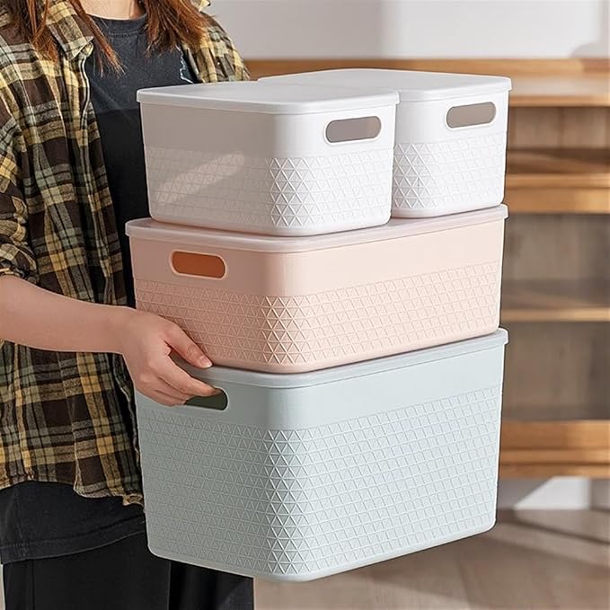 Lidded Storage Bin Organizer | Storage Organizing Container, 4 Liter, Set of 6, Mint - Image 6