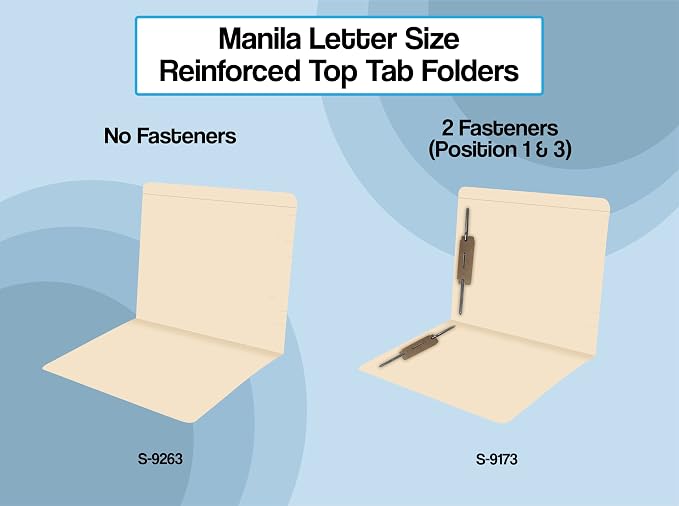 Top Tab Manila File Folders, Doctor Stuff, Reinforced Folder with Tab on Top, Full Cut, Two 2" Bonded Fastener on Inside Front and Back, 14 pt Manila Stock, Carton of 250 - Image 3