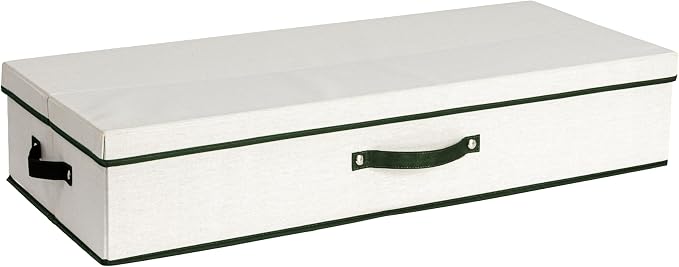 Household Essentials Holiday Gift Wrap Organizer with Lid, Natural and Green - Image 13