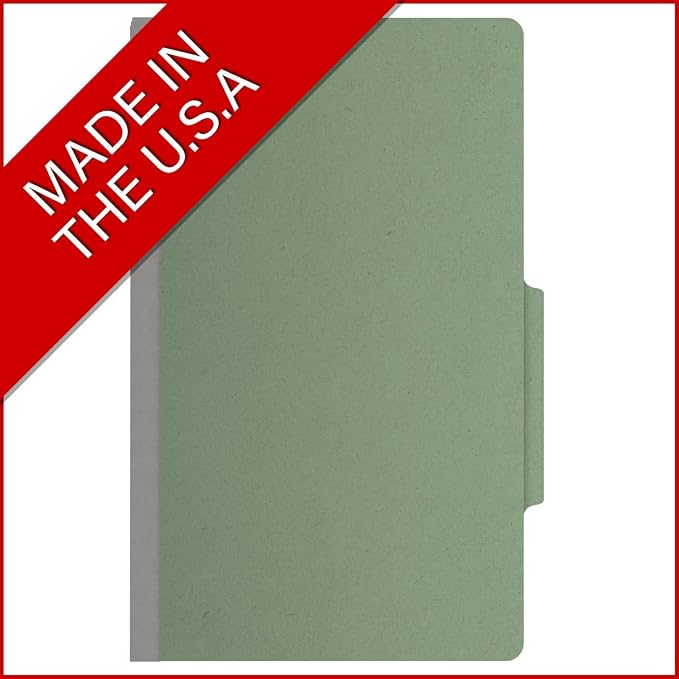 Top Tab Pressboard Folders, Legal Size, 2" exp, Fasteners Pos #1 & #3, Green (Box of 25) - Image 5