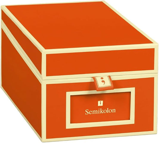 Semikolon - Business Card Box with Alphabetical Tabs, Orange by Semikolon