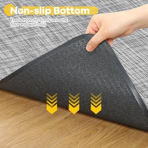 BesWin Large Office Chair Mat for Hardwood Floor, 48" x 60" Desk Floor Mat for Rolling Chair and Computer Desk, Heavy Duty PVC Floor Protector Rug for Home Office, Grey - Image 5