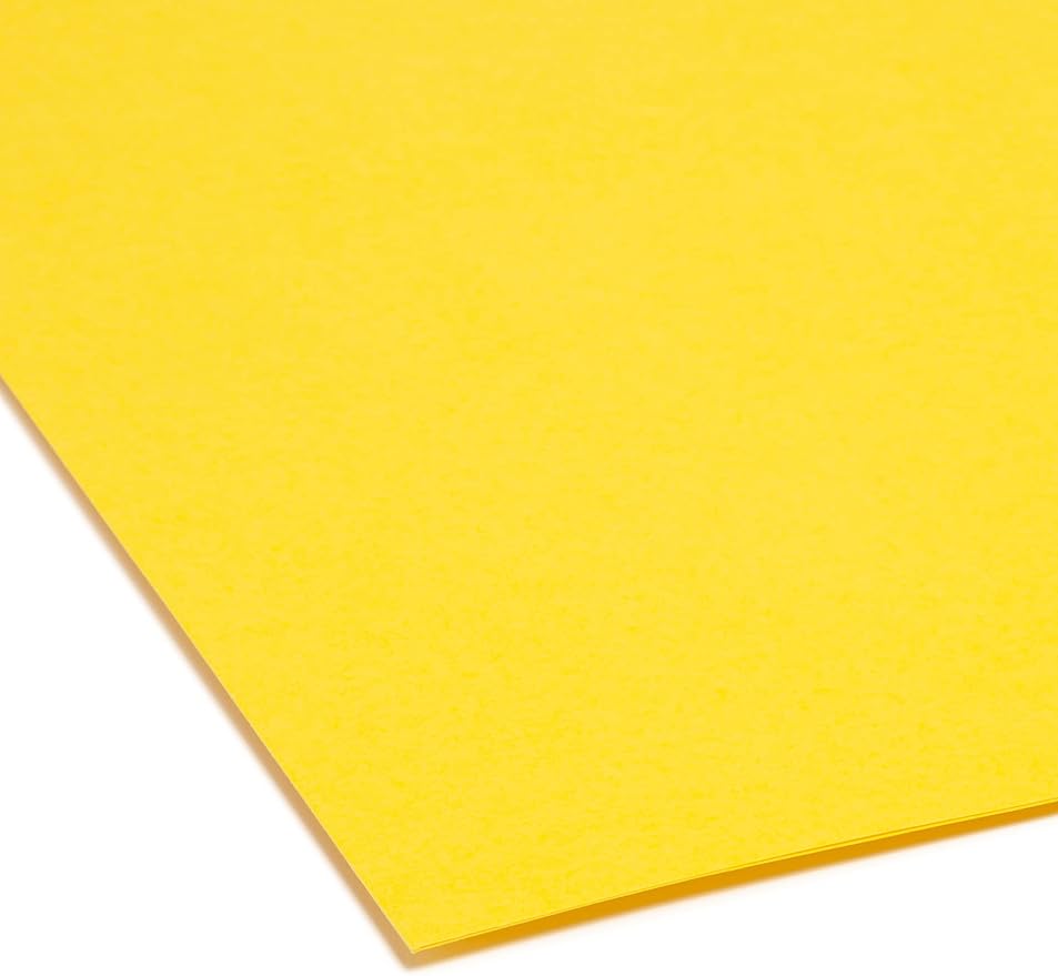 Smead File Folder, Reinforced Straight-Cut Tab, Letter Size, Yellow, 100 per Box (12910) - Image 5