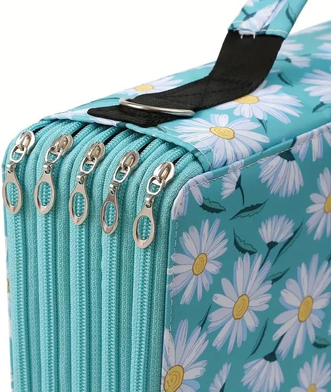 600-Slot Colored Pencil Case, 5-Layer Zipper with Shoulder strap and Handle - Image 4