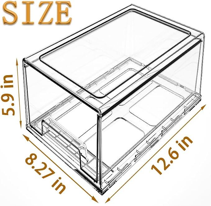 clear Drawer-Type Plastic Storage Box Bins Organizer，Family First Aid Kits Medicine cabinet Box Organizer,Closet ，Shelf，Ointments, Adhesive Bandages，Cosmetics,Office Items (clear, 2L Extra Large) - Image 2