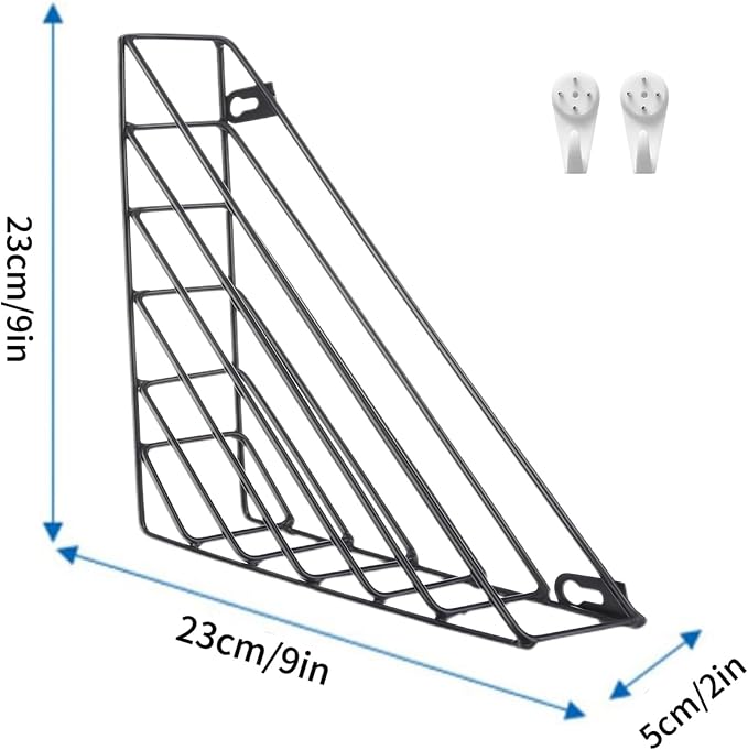 CROISSANT Wall Mounted File Organizer,Metal Magazine Basket, Wall Mounted Magazine Rack, Suitable for Hanging File Folders for Office Living Room (Black, 2 Pack) - Image 2