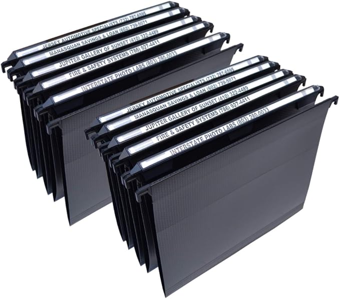 Ultimate Office MagniFile V-Bottom Hanging File Folders, Set of 10 Black | 11" Magnified Lens DOUBLES The Size of File Titles to FIND FILES FAST and Allows for Longer File Descriptions. Letter Size by UltimateOffice
