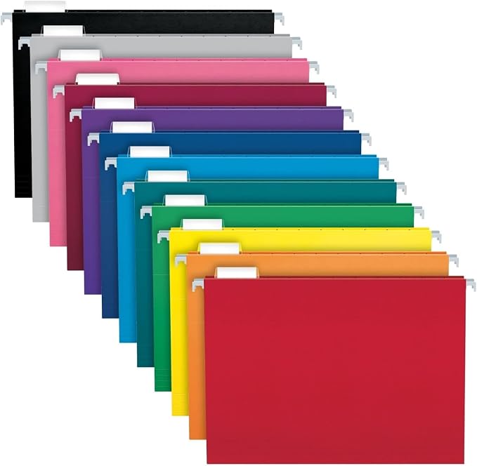 Pendaflex Colored Hanging File Folders Letter Size with 1/5 Cut Adjustable Tabs, 8.5 X 11-12 Assorted Colors, 100 Pack - Image 9