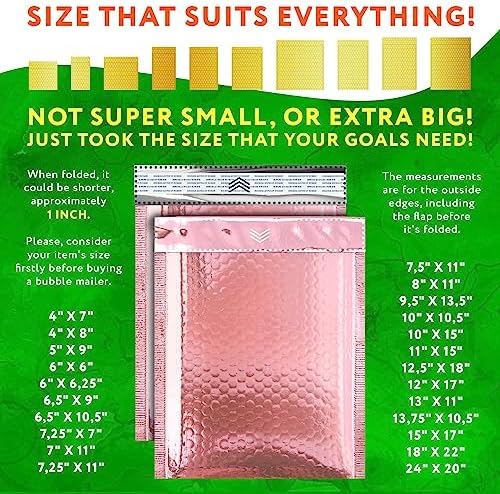 Metallic Bubble Mailers, Rose Gold Glossy Padded Envelopes 4 x 7 Inches, Cushion Bubble Shipping Bags, Self Seal Mailing Envelopes, Pack of 600 - Image 4