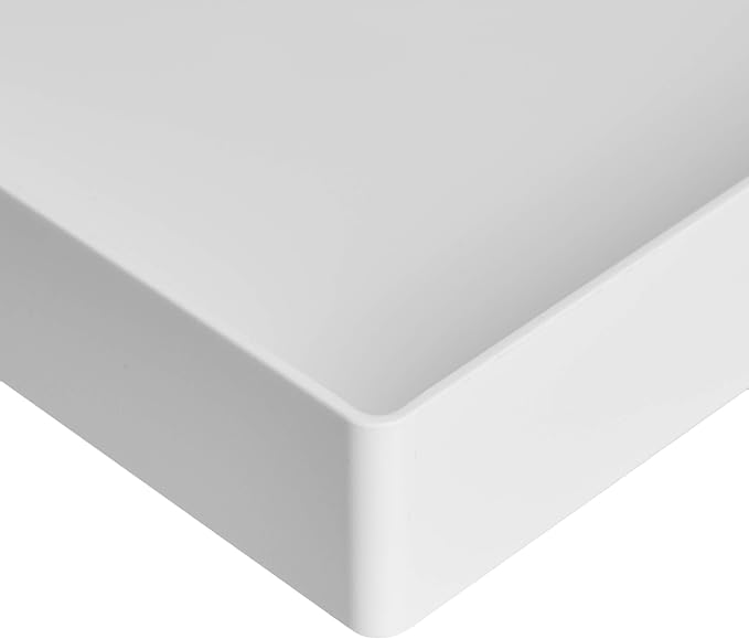Amazon Basics Rectangular Plastic Desk Organizer, Letter Size Tray for Documents, 13 x 9.7 x 2.2 inches, White, 2-Pack - Image 3