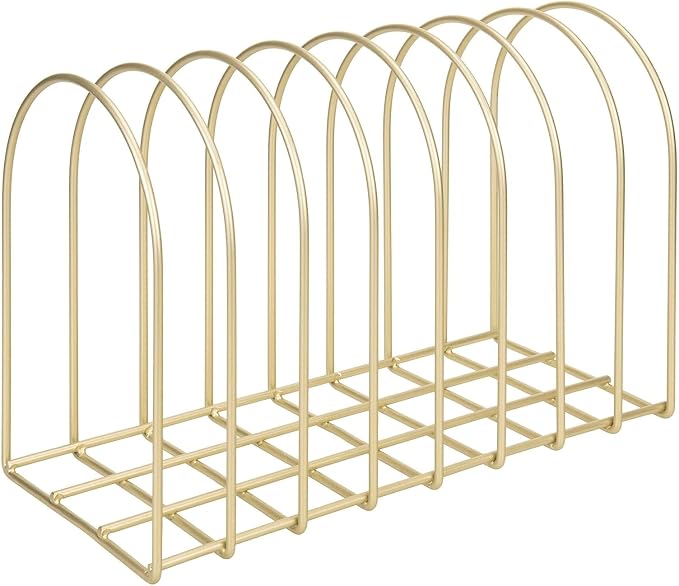 MyGift Brass Metal Wire File Desk Organizer Binder Holder with 8 Wide Slots | Vintage Arch Design Document Sorter Paperwork Files Workspace Organization Desktop Storage Solution Office School Business - Image 7