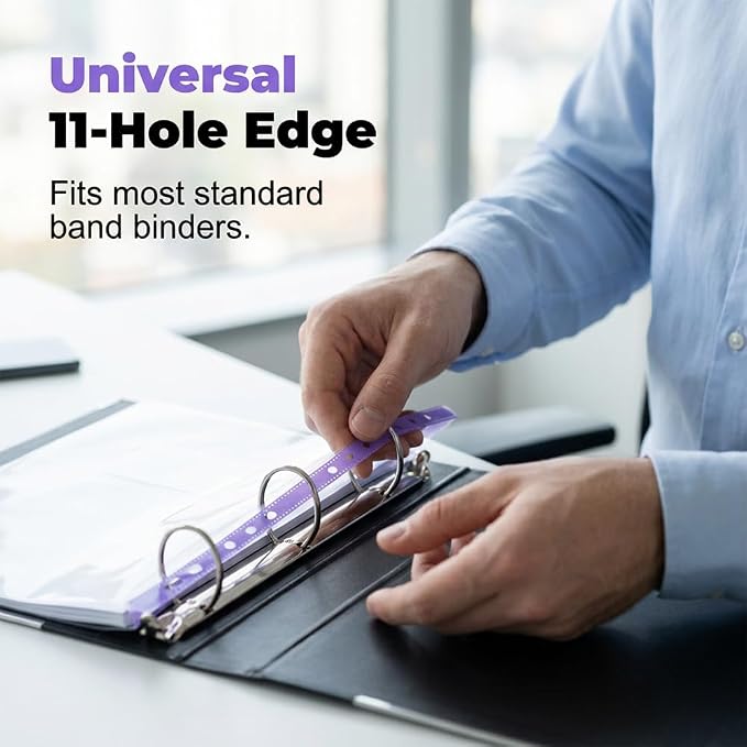 11-Hole Expanding File Pockets Assorted Colors, Folder for Binder to Help Organize Documents, Receipts, Notes and Paperwork While Keeping Files Neatly Separated，12PCS-C - Image 8