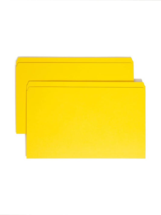 Smead File Folder, Reinforced Straight-Cut Tab, Legal Size, Yellow, 100 per Box (17910) by SMEAD