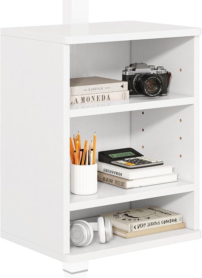 IBUYKE Under Desk Storage Cabinet Clamp on Desk Legs Shelf UTMZ012W | Adjustable Shelf, for Standing Desks Shelf, for Office,Elevating Your Workspace - Image 7