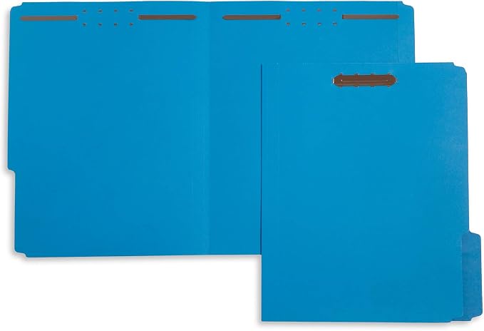 Blue Summit Supplies 50 Fastener File Folders, 1/3 Top Tab, Blue | Reinforced 1/3 top tab, letter size, 11pt, embedded fasteners, for medical files, reports, and office records - Image 5