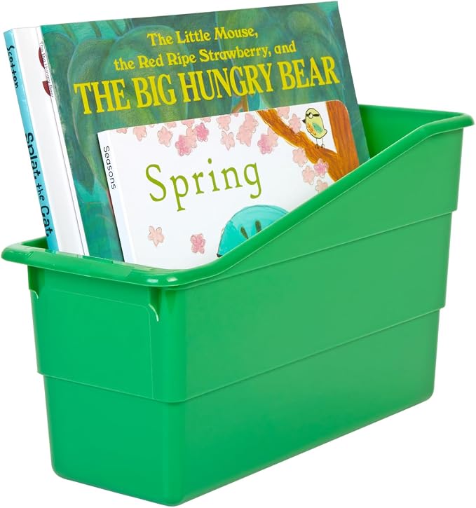Really Good Stuff Durable Book & Binder Holders, 12-Pack, Green | 5.5" x 12.5" x 7.5", Classroom Organization, Storage Solution, Sturdy & Versatile - Image 7