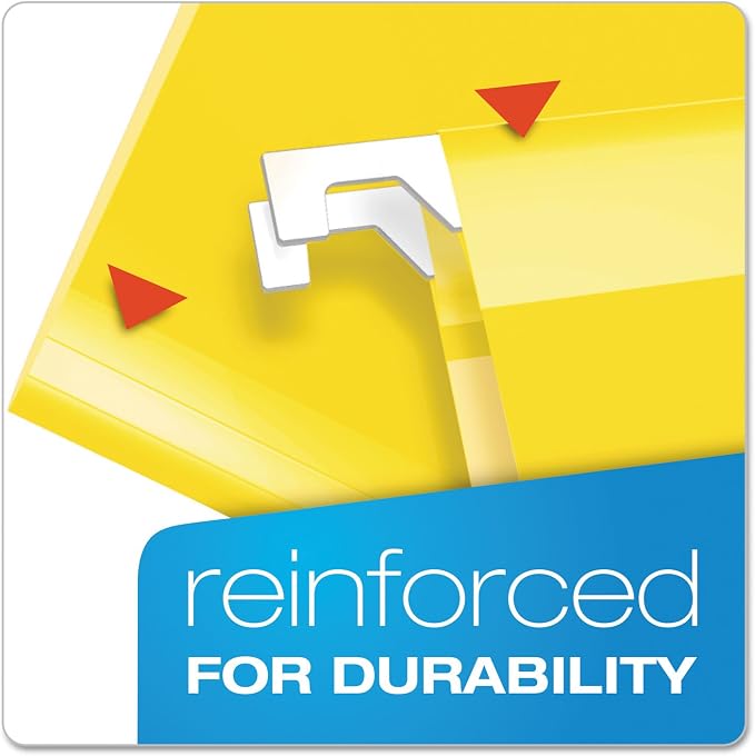Pendaflex Extra Capacity Reinforced Hanging Folders, 2", Legal Size, Yellow, 1/5 Cut, 25/BX (4153x2 YEL) - Image 3