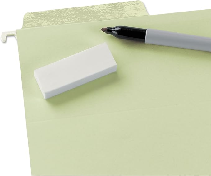 Smead 64032 Erasable Fastab Hanging Folders, 1/3-Cut, Letter, 11 Point Stock, Moss, 20/box - Image 4