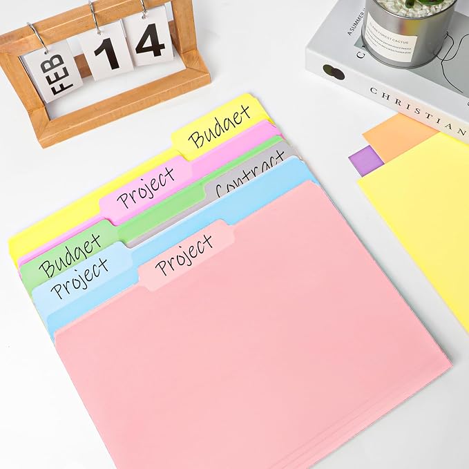 240 Pack File Folders, 1/3 Cut Tab Colored File Folders Letter Size 8.5 x 11 Inch, Filing Folder for Office School Business, 8 Pastel Colors - Image 2