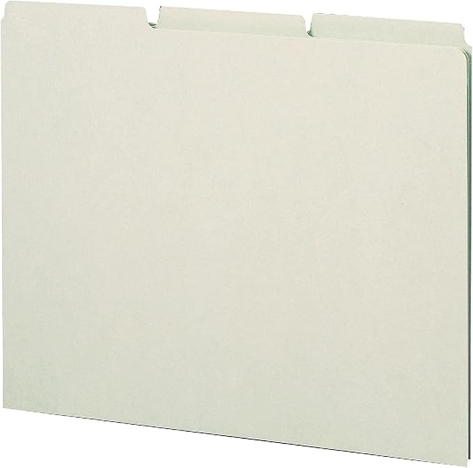 Smead Pressboard Guides, 1/3-Cut Tab (Blank), Letter Size, Gray/Green, 100 per Box (50334) - Image 2