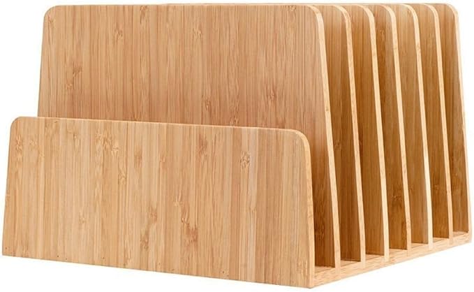 MobileVision Bamboo Desktop File Folder Organizer and Paper Tray, 7 Slots by MobileVision