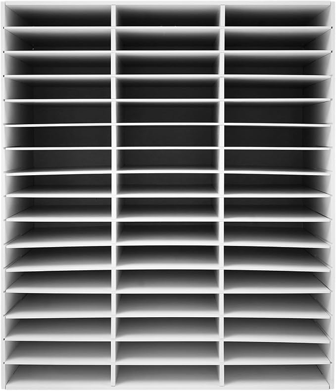 Literature Organizer,Desktop File Sorter Mail Center,Paper Storage Cabinet with 48 Slots Compartments,Suitable for Home School Office (48 Slots White) - Image 7