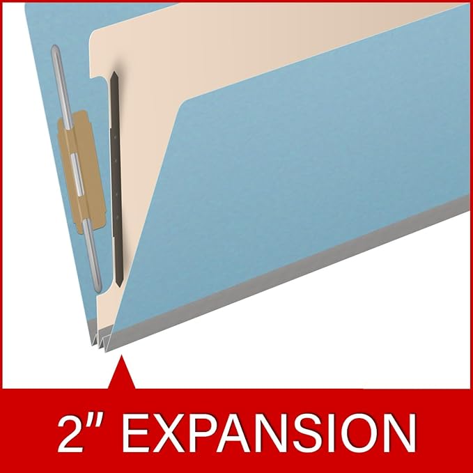 25 Pt. Pressboard Classification Folders, 2/5 Cut ROC Top Tab, Legal Size, 1 Divider, Light Blue (Box of 10) - Image 7