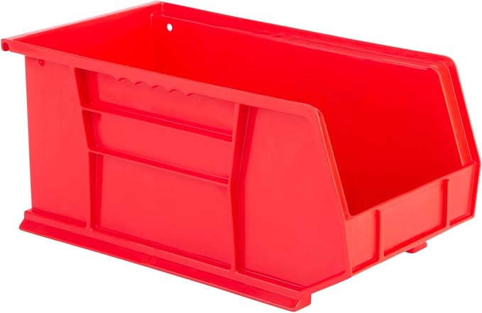 HE HUDSON EXCHANGE 15" x 8" x 7" (12 Pack) Plastic Stackable Storage Bin, Red by HudsonExchange