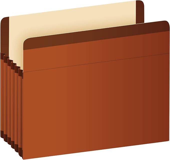 Pendaflex Premium Reinforced File Pockets, Letter Size, Brown, 5.25 inch Expansion, 5 per box (85545) - Image 4