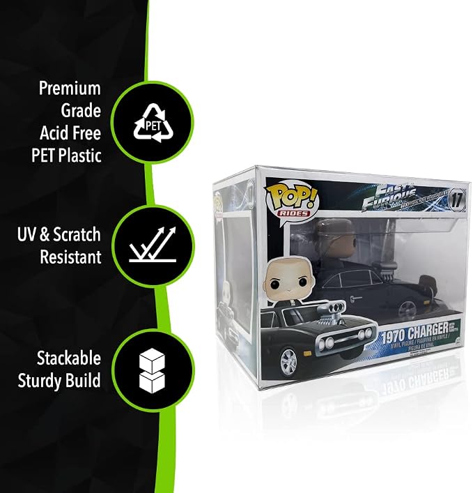 EcoTEK Protectors Compatible with Funko POP! - Rides Vinyl Figures Strong, Crystal Clear Case, Heavy Duty Acid Free w/Protective Film & Locking Tab (20 Pack) | Crystal Clear PET Display Case 20-Pack Locking Tab, Protective Film, Scratch-Resistant Colle... - Image 2