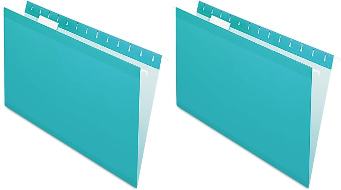 Pendaflex Hanging File Folders, Legal Size, Aqua (PFX415315AQU) (Pack of 2) by TOPSProducts