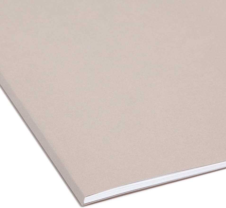 Smead Colored Hanging File Folder with Tab, 1/5-Cut Adjustable Tab, Letter Size, Gray (64063), (Pack of 10, 250 Count Total) - Image 5